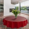 laro Tischdecke Wachstuch-Tischdecken Rot Leinenoptik Rund 140cm Bild 2
