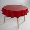 laro Tischdecke Wachstuch-Tischdecken Rot Leinenoptik Rund 140cm Bild 3