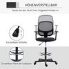 Vinsetto Arbeitsstuhl Mesh Bürostuhl Ergonomischer Schreibtischstuhl Zeichenstuhl mit verstellbarem Fußring Höhenverstellbare Drehstuhl mit Rollen für Arbeitszimmer Schwarz 60 x 56 x 110-132 cm Bild 4