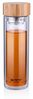 alpina Trinkflasche aus Glas mit Filter - Wasserflasche Doppelwandig 450 ml - Trinkflasche Bambuskappe und -Deckel - Teeflasche mit Teefilter Bild 2