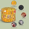 Aakriti Indian Pouf Fußhocker mit Stickerei Pouf, indische Baumwolle, Pouffe osmanischen Pouf Cover mit ethnischem Dekor Kunst - Cover (Yellow, 56x35 cms) Bild 4