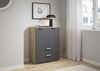 rauch Aditio Box, Kommode, 2-türig, 2 Schubladen, mit Softclose-Funktion, Farbe Grau metallic/Eiche Artisan, BxHxT 80x100x42cm Bild 2