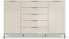 rauch Schubkastenkommode Kommode Türkommode Sideboard Kombikommode FLIPP mit Glasfront (Breite 160/180 cm mit 4 Einlegeböden), 2-trg mit 5 Schubladen und Soft-Close-Funktion, Glasfront, 2 Breiten Bild 5