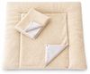 Wickelauflage Set 3-teilig – Wickelunterlage aus Waffelstoff mit Druckknöpfen – Baby Wickelauflage mit 2 Frottee Overlays – Wickeltischauflage – 75x75 cm (Breite x Tiefe), Hellbeige Bild 5