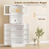 HOMCOM Küchenbuffet mit verstellbaren Regalboden, Arbeitsplatte, Acryltüren, Kabelloch (Vitrinenschrank, 1-St, Hochschrank) für Küche, Esszimmer, Weiß Bild 5