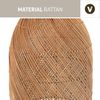 VIVANNO Hängeleuchte Rattan ESSENCE Rund - Beige Geflochten, ohne Leuchtmittel, 25x55 cm Bild 4