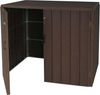 2er WPC-Mülltonnenverkleidung HWC-J28, Premium Mülltonnenbox, Metall Holzoptik, erweiterbar ~ braun Bild 2