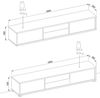 Lomadox Lowboard FORLI-83, Eiche anthrazit 2 Schubladen Push-to-open 180x32x36 cm Bild 3