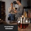 Sencha Teekanne 1,3 l Edelstahl-Siebeinsatz Borosilikatglas Deckel Transparent Bild 5