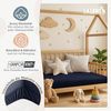 Laleni Jersey Spannbettlaken Laufgitter 6-eckig 100x115 cm - Oeko-Tex Zertifiziert, 100% Baumwolle, atmungsaktives Spannbetttuch für Baby, 135 g/m², Dark Ocean Blue - blau Bild 4