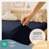 Laleni Jersey Spannbettlaken Laufgitter 6-eckig 100x115 cm - Oeko-Tex Zertifiziert, 100% Baumwolle, atmungsaktives Spannbetttuch für Baby, 135 g/m², Dark Ocean Blue - blau Bild 3