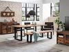 Sitzbank Holzbank Palisander 190x45x40 cm massivum Bullwer Massivholzbank mit Baumkante Metallbeine Esszimmerbank braun Bild 2