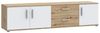 Forte IKOLI TV Schrank 180, modernes Lowboard mit 3 Türen und 2 Schubladen, Wohnzimmer, Holzwerkstoff, Weiß mit Artisan Eiche Holzdekor, 174,3 cm breit x 43,3 cm hoch x 41,3 cm tief Bild 3