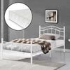 en.casa 'Florenz' Metallbett, Einzelbett 120x200, weiß, mit Matratze und Lattenrost Bild 3