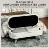 HOMCOM Sitzbank mit Stauraum Polsterbank mit Teddysamtoptik, Sitztruhe mit Metallbeine, Truhenbank für Wohnzimmer Schlafzimmer Flur 114 x 47 x 46,5 cm, Weiß Bild 4