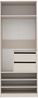 Marmex Möbel TRES SET 14C offener Modulschrank, Kleiderschrank mit Einlegeböden, Schubladencontainer, laminierte Spanplatte, graubeige cashmere, 80x206x51 cm Bild 4