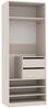 Marmex Möbel TRES SET 14C offener Modulschrank, Kleiderschrank mit Einlegeböden, Schubladencontainer, laminierte Spanplatte, graubeige cashmere, 80x206x51 cm Bild 5