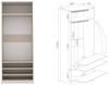 Marmex Möbel TRES SET 14C offener Modulschrank, Kleiderschrank mit Einlegeböden, Schubladencontainer, laminierte Spanplatte, graubeige cashmere, 80x206x51 cm Bild 2