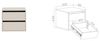 Marmex Möbel TRES SET 14C offener Modulschrank, Kleiderschrank mit Einlegeböden, Schubladencontainer, laminierte Spanplatte, graubeige cashmere, 80x206x51 cm Bild 3
