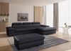 CAVADORE Leder-Ecksofa Valerie mit XL-Longchair / Eckcouch mit Kopfteilverstellung, großem Longchair + Metallfüßen / 286 x 73 x 174 / Echtleder Schwarz Bild 2