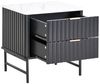 Nachttisch mit 2 Schubladen GLASTONBURY Marmor Optik Schwarz Bild 4