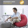 Aiire Gaming XXL Sitzsack mit Füllung - Riesen Bean Bag Chair für Deko, Jungen und Kinder - Bodenkissen Grob, Chill Sessel für Kuschelecke – Relaxo Beanbag Erwachsene Rot Bild 5