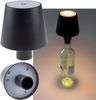 LED Akku Flaschenleuchte warmweiß, Li Akku, ØxH 10x12cm schwarz Bild 3