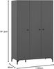 Schildmeyer Kleiderschrank Smash, Holzwerkstoff, anthrazit, 118,8 x 60 x 191,2 cm Bild 3