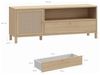 Forte SKELBIT TV-Schrank 160, Lowboard im Boho-Stil, 1-türig, 1 Schublade, offenes Fach, Wohnzimmer, Holzwerkstoff, Elegancia Eiche Holzdekor|Technorattan, 156,3 cm breit x 60,1 cm hoch x 42 cm tief Bild 5