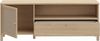 Forte SKELBIT TV-Schrank 160, Lowboard im Boho-Stil, 1-türig, 1 Schublade, offenes Fach, Wohnzimmer, Holzwerkstoff, Elegancia Eiche Holzdekor|Technorattan, 156,3 cm breit x 60,1 cm hoch x 42 cm tief Bild 3
