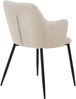 AC Design Furniture Ilsebeth Esszimmerstühle mit Rückenlehne 2er-Set, Gepolsterter Esszimmerstuhl, Gepolsterter Stoffsitz in beige mit Schwarzen Metallbeinen, Akzentstuhl, Home Office Stuhl Bild 4