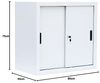 Schiebetürenschrank Schiebetüren Büro Aktenschrank Sideboard aus Stahl Weiß 750 x 800 x 450 mm (H x B x T) 550087 Bild 2