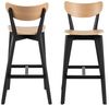 AC Design Furniture Roxanne Barhocker 2er Set mit Sitz aus Eichenfurnier und Schwarzen Holzbeinen, Hochstuhl im Modernen Retro Stil, Bar Möbel, Küchenmöbel, B: 45 x H: 105 x T: 49 cm Bild 3