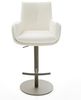 Barstuhl Clea-Flex Bouclé Soft Beige Drehfuß höhenverstellbar Metall Titanfarben Bild 3