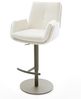 Barstuhl Clea-Flex Bouclé Soft Beige Drehfuß höhenverstellbar Metall Titanfarben Bild 2