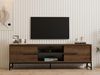 Hanah Home Stylish Walnut TV Stand, 160 x 50 x 40 cm | 100% Melamine Coated Particle Board, 18 mm Thick | Wall-Mountable, Multiple Shelves, Extra Storage Bild 2