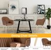 WOLTU 4er Set Esszimmerstühle Küchenstuhl Wohnzimmerstuhl Polsterstuhl Design Stuhl mit Armlehne Kunstleder Massivholz Braun BH336br-4 Bild 4