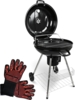 deluxe4home BBQ Kugelgrill mit Ablage, Schwarz, Ø 53,5 cm