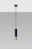 Pendelleuchte, Schwarz, Gold, Stahl, H 100 cm Bild 3