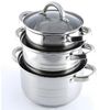 Topf-Set 6tlg Edelstahl Kochgeschirr Induktion Rostfrei Deckel SS6 Bild 3