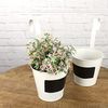 Macosa Home Blumentopf zum hängen 2er Set Metall Weiß Shabby Hängeblumentopf (zum Beschriften, 2 St, Blumenleiter Pflanzgefäß Topf), Balkontopf Blumentopf Geländer Geländertopf Bild 3