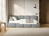 Selsey 'Cloudy' Jugendbett 120 cm, Bettkasten, Chenille, Kopfteil links, Dunkelgrau Bild 2