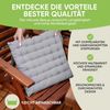 Gräfenstayn Stuhlkissen 4er-Set in 40x40cm und 5cm dicker Polsterung aus 100% Baumwolle, robustes Sitzkissen für Indoor & Outdoor, mit Haltebändern Bild 5