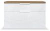 Composad | Schuhschrank mit 1 Schublade und 1 Klappe, Bank und Aufbewahrungsbox, für Eingang, (BxHxT) 82,3 x 53 x 35,2 cm, Farbe Weiß lackiert und Eiche Honiggrau, hergestellt in Italien Bild 3