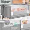 KESSER® Zustellbett Hubi 3in1 Baby Beistellbett Reisebett Babybett mit weich Matratze, mit Rollen Kinderbett, 5-fach Höhenverstellung, Faltbare Seitenwand für zu Hause und unterwegs Hellgrau Bild 4