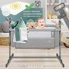 KESSER® Zustellbett Hubi 3in1 Baby Beistellbett Reisebett Babybett mit weich Matratze, mit Rollen Kinderbett, 5-fach Höhenverstellung, Faltbare Seitenwand für zu Hause und unterwegs Hellgrau Bild 3
