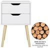 Yaheetech 2er Set Nachttisch Nachtschrank Nachtkommode mit 2 Schubladen Schlichter Beistselltisch Beine aus Massivholz Sofatisch für Schlafzimmer/Wohnzimme, 40 × 40 × 61 cm Bild 5