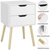 Yaheetech 2er Set Nachttisch Nachtschrank Nachtkommode mit 2 Schubladen Schlichter Beistselltisch Beine aus Massivholz Sofatisch für Schlafzimmer/Wohnzimme, 40 × 40 × 61 cm Bild 4