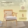 HOMCOM Relaxsessel Wohnzimmer Relaxsessel mit Armlehnen, Sitzkissen (Loungesessel, 1-St, Lesesessel), Polstersessel für Schlafzimmer Creme Bild 4