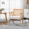 HOMCOM Relaxsessel Wohnzimmer Relaxsessel mit Armlehnen, Sitzkissen (Loungesessel, 1-St, Lesesessel), Polstersessel für Schlafzimmer Creme Bild 2